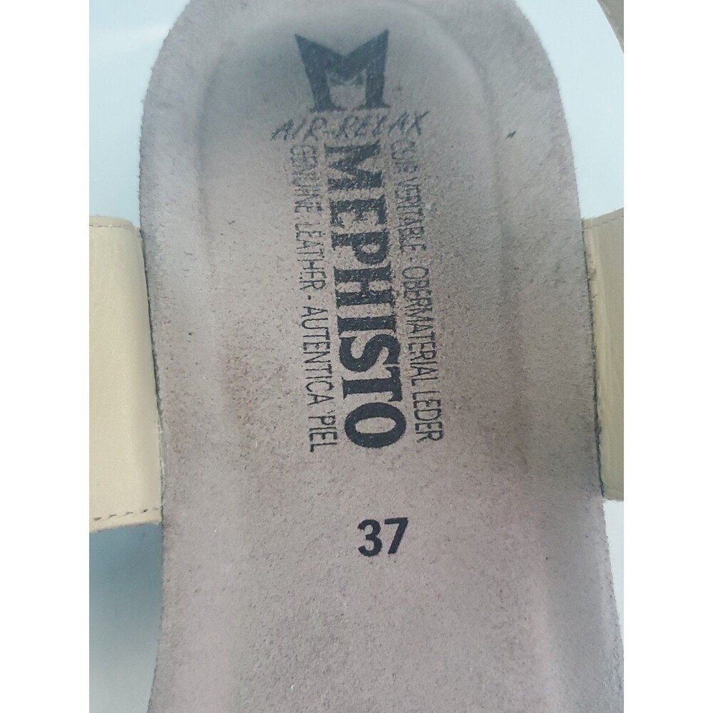 Mephisto Morgana Tan Leather Wedge Sandals Women's EUR 37 US 7 Adjustable - Picture 13 of 13